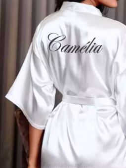Peignoir en satin - blanc