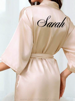 Peignoir en satin - champagne