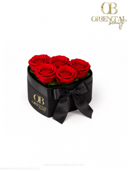 Coffret 5 Roses Rouges